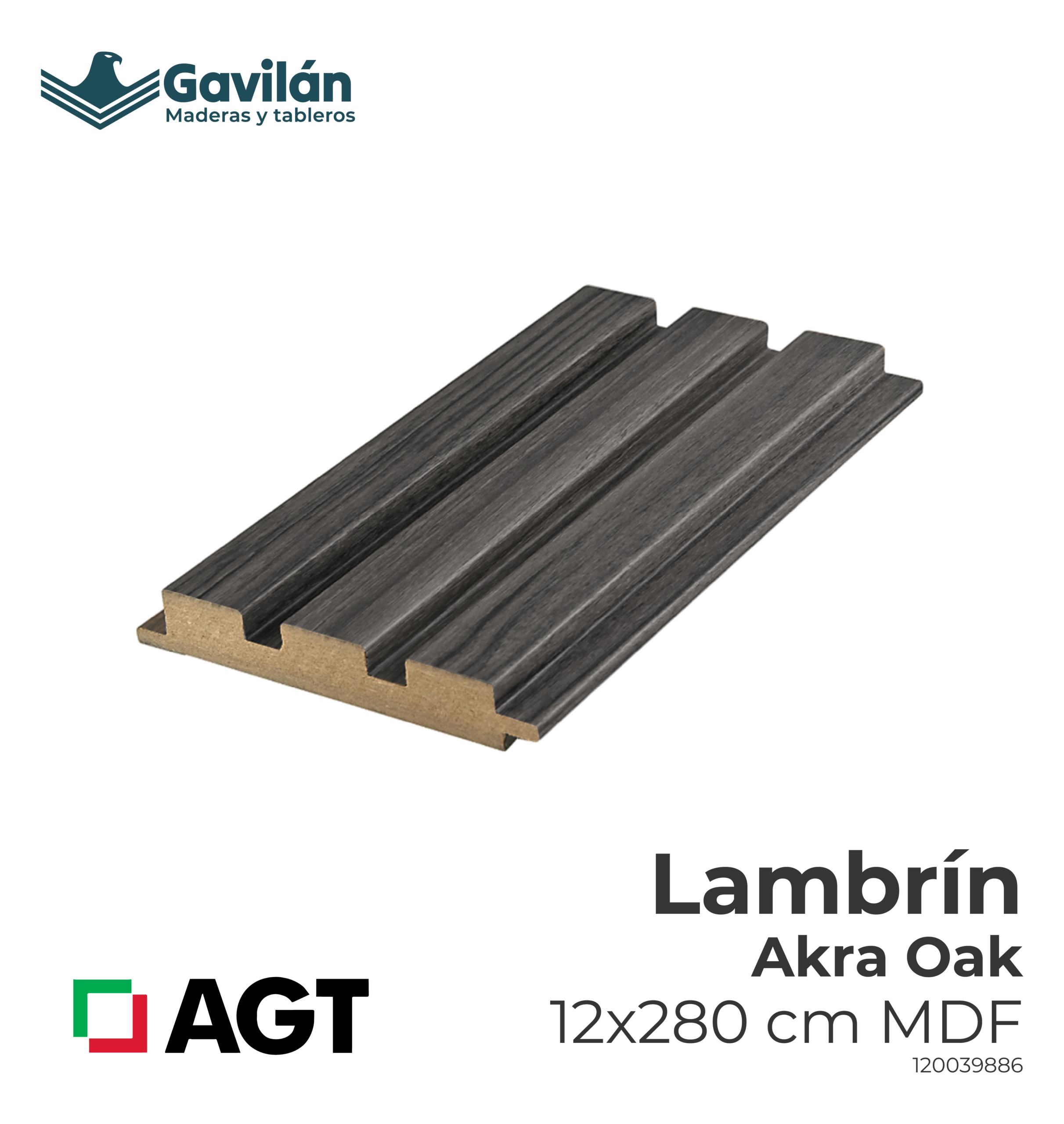 120039886 Lambrin Akra oak 12x280 MDF-110 120039886 Lambrin Akra oak 12x280 MDF