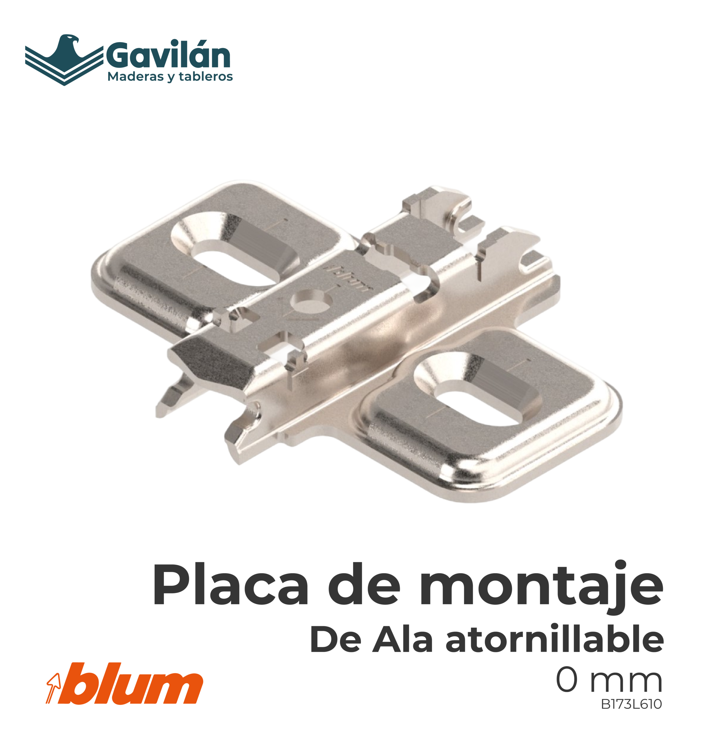 B173L610 Placa de montaje de Ala atornillable B173L610 Placa de montaje de Ala atornillable