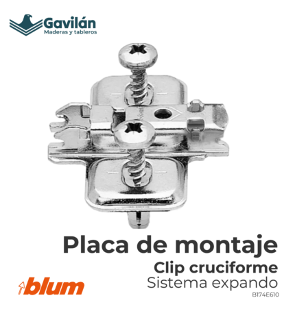 B174E610 Placa de montaje clip cruciforme sistema expando