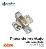 B175H719 Placa de montaje ala niquelada atornillable
