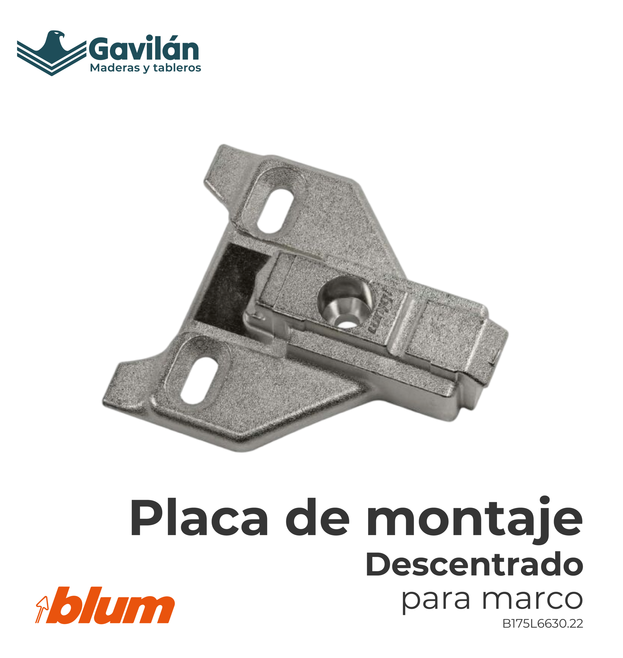 B175L6630.22 Placa de montaje descentrado para marco