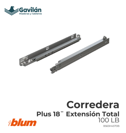 B563H4570B Corredera Plus 18 Extensión Total 100 LB