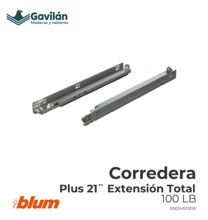 B563H5330B Corredera Plus 21 Extensión total 100LB