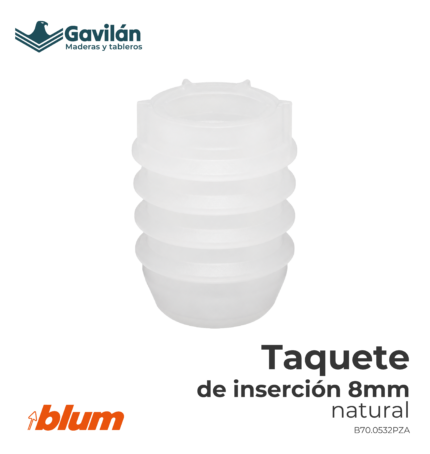 B70.0532PZA Taquete de inserción 8mm natural