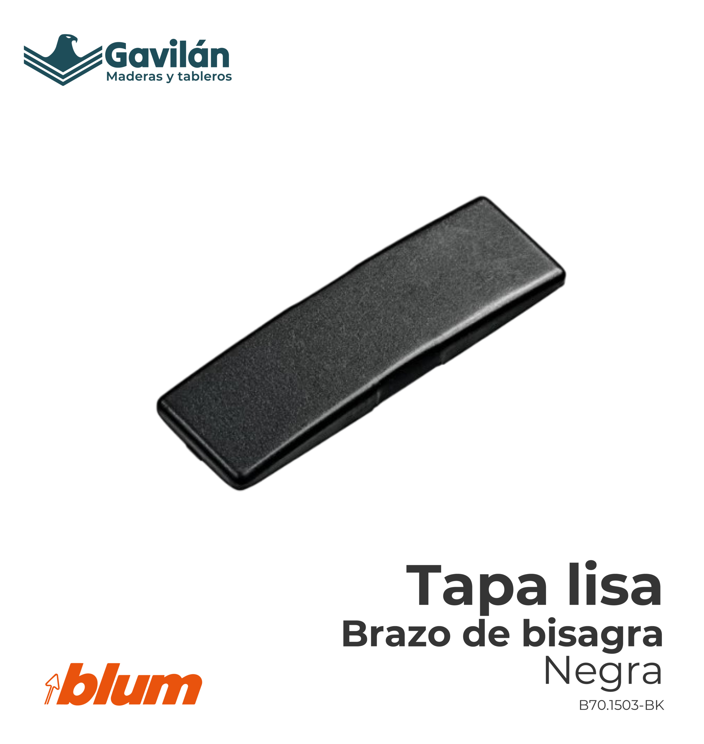 B70.1503-BK Tapa lisa Brazo de bisagra negra B70.1503 BK Tapa lisa Brazo de bisagra negra