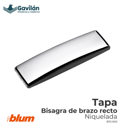 B70.1503 Tapa bisagra de brazo recto Niquelada