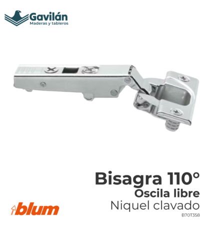 B70T358 Bisagra 110° Oscila libre Niquel