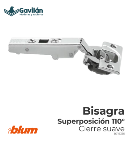 B71B355 Bisagra Superposición 110° cierre suave