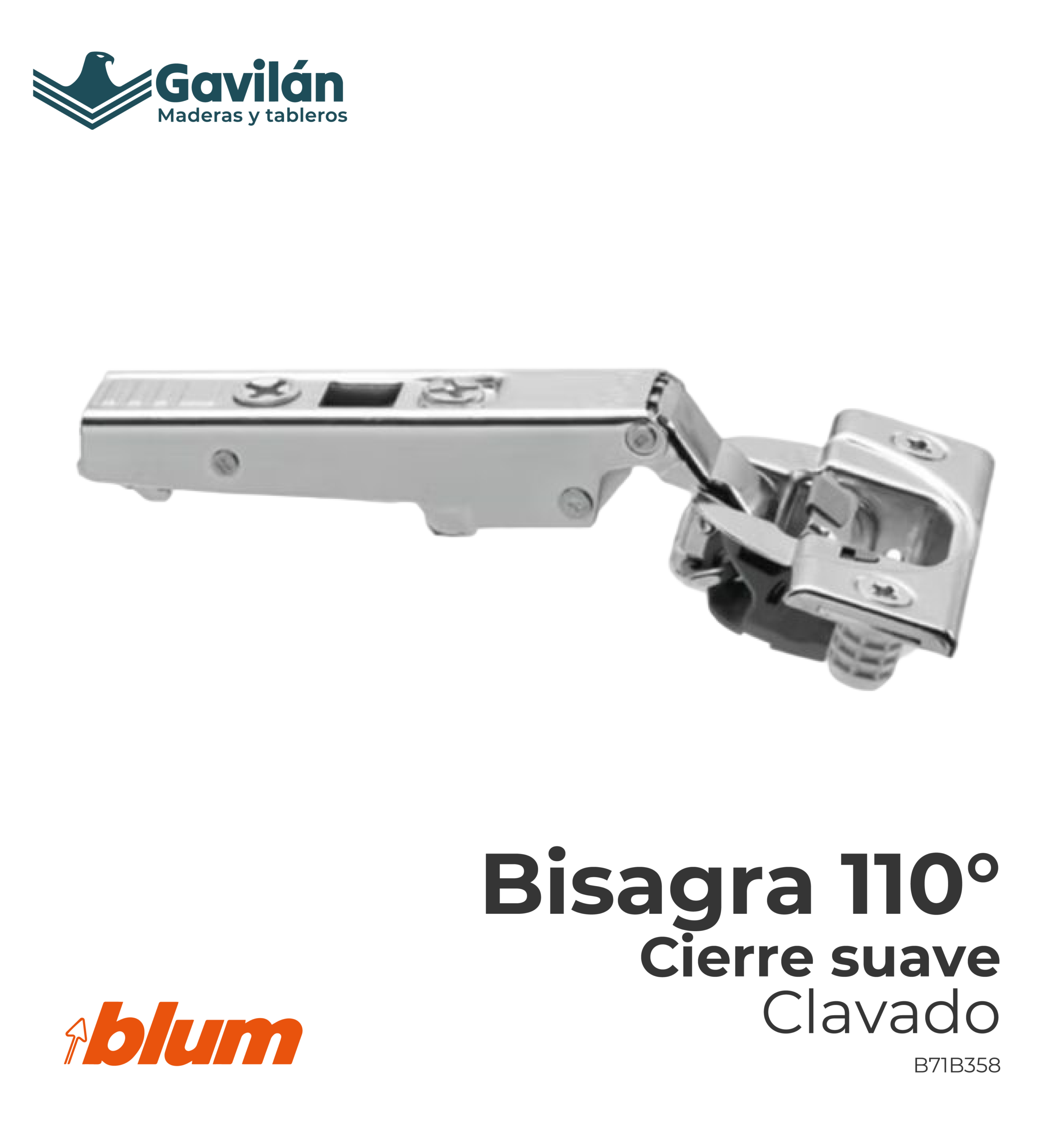 B71B358 Bisagra 110° Bastidor Cierre suave clavado B71B358 Bisagra 110° Bastidor Cierre suave clavado