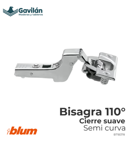 B71B378 Bisagra 110° Cierre suave semi curva