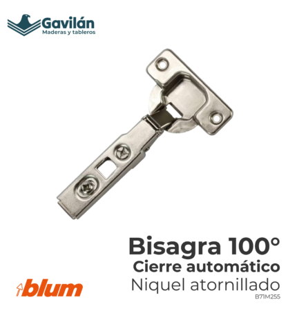 B71M255 Bisagra 100° cierre automático Niquel Atornillado
