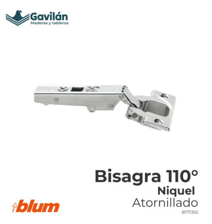 B71T355 Bisagra 110° Niquel Atornillado