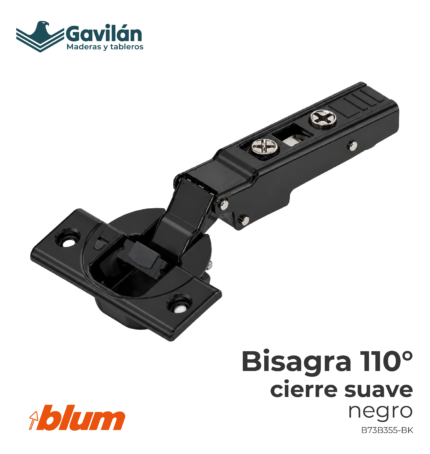 B73B355 BK Bisagra 110° cierre suave negro
