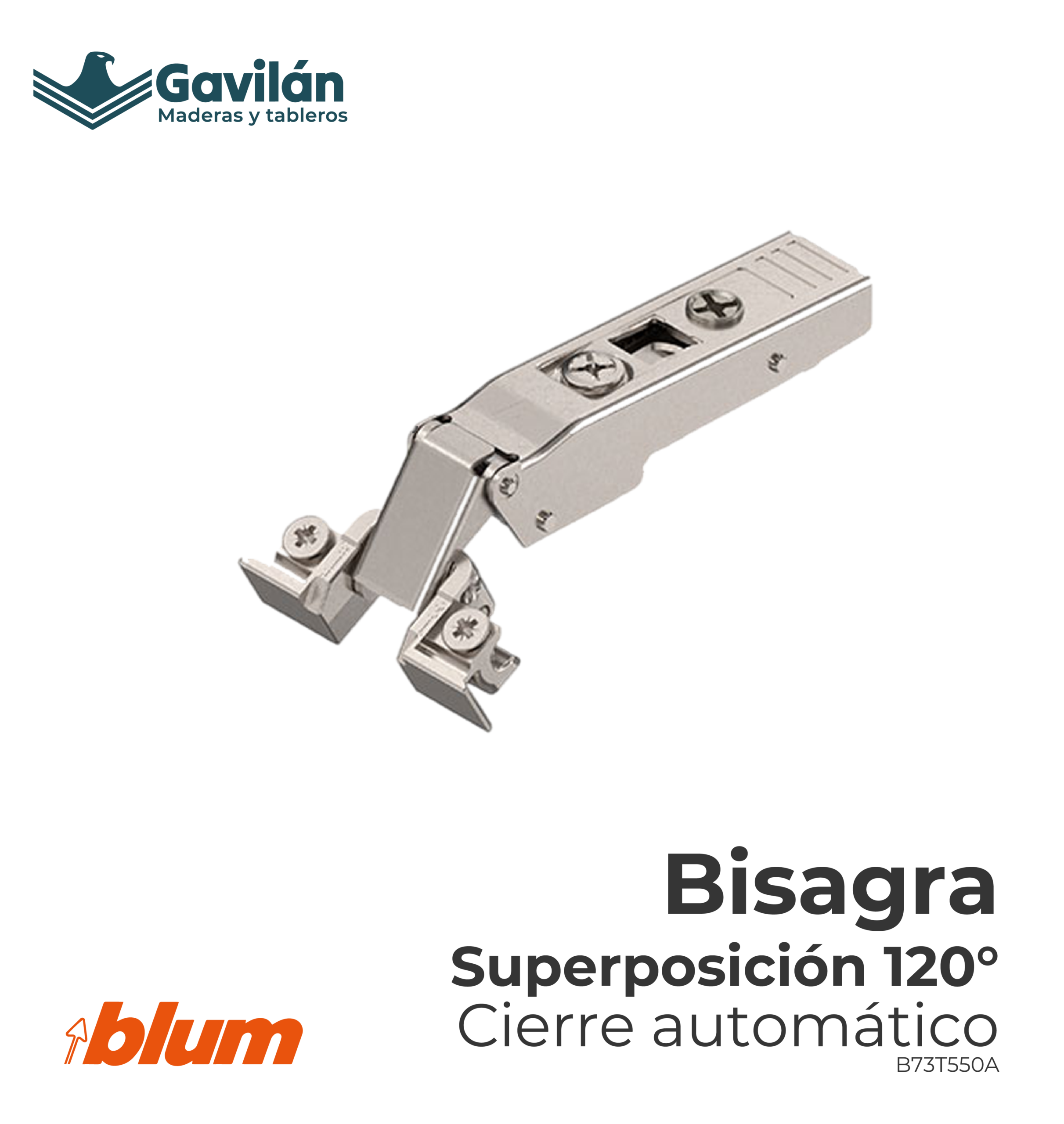 B73T550A Bisagra Superposición 120° Cierre automático B73T550A Bisagra Superposición 120° Cierre automático