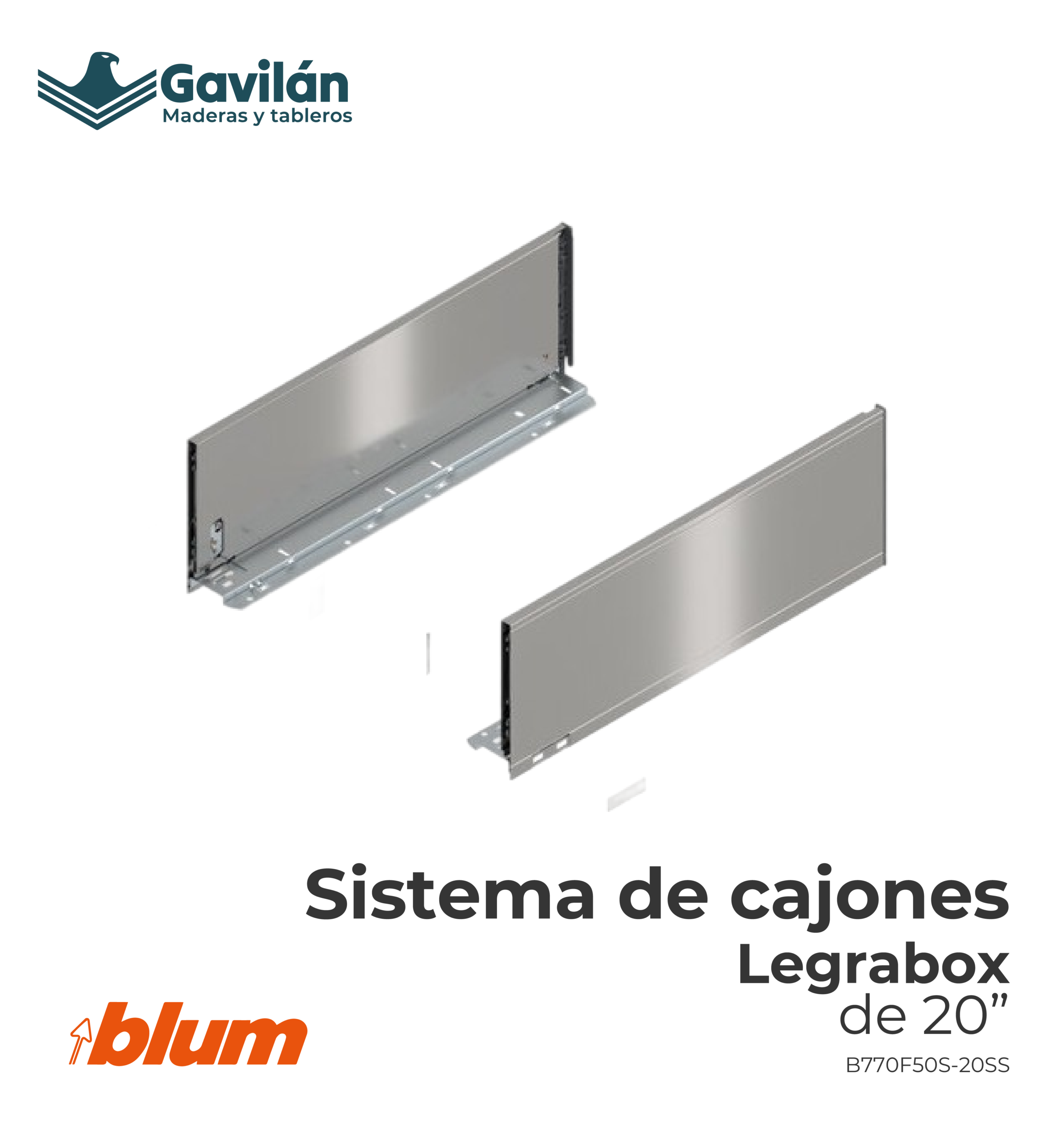 B770F50S-20SS Sistema de cajones Legrabox de 20 B770F50S 20SS Sistema de cajones Legrabox de