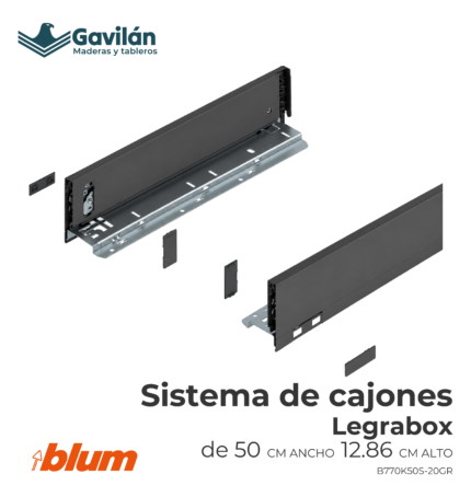 B770K50S 20GR Sistema de cajones legrabox 50cm y 12.86cm