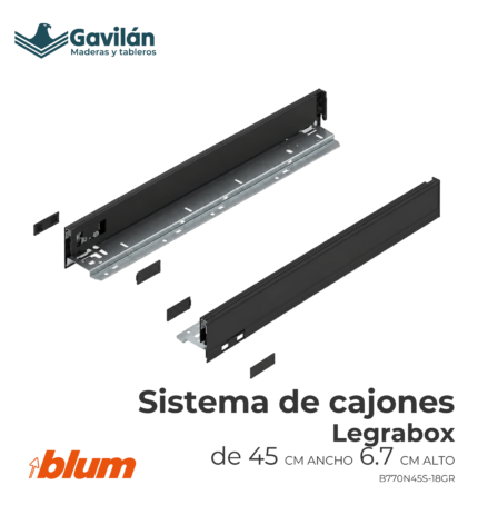 B770N45S 18GR Sistema de cajones Legrabox 45cm 6.7cm