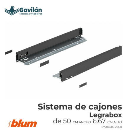 B770N50S 20GR SISTEMA DE CAJONES LEGRABOX GRIS DE 50CM 6.67CM