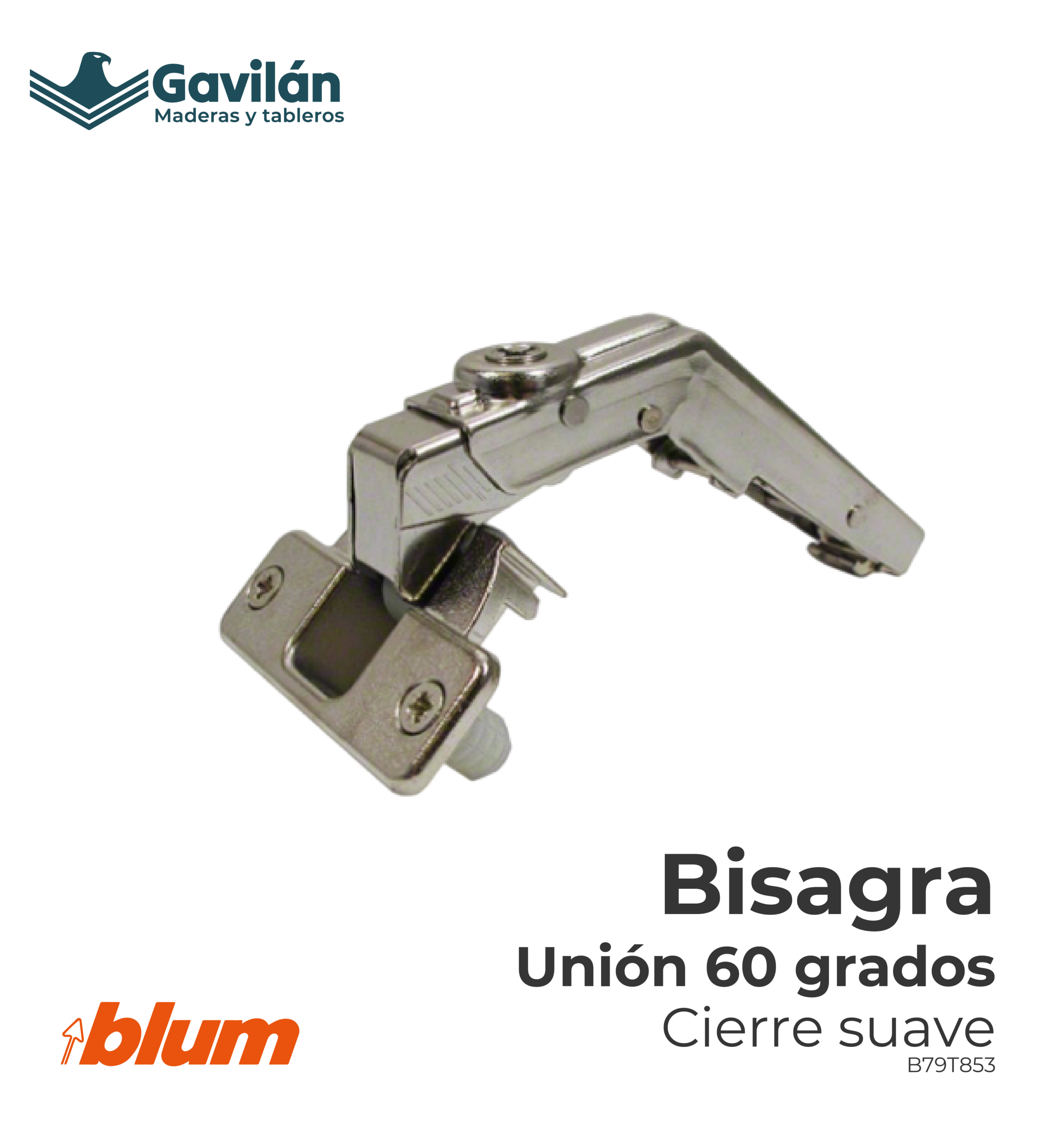 B79T853 Bisagra unión 60 grados Cierre suave B79T853 Bisagra unión 60 grados Cierre suave