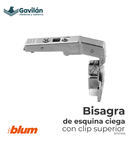 B79T958 Bisagra de esquina ciega con clip superior