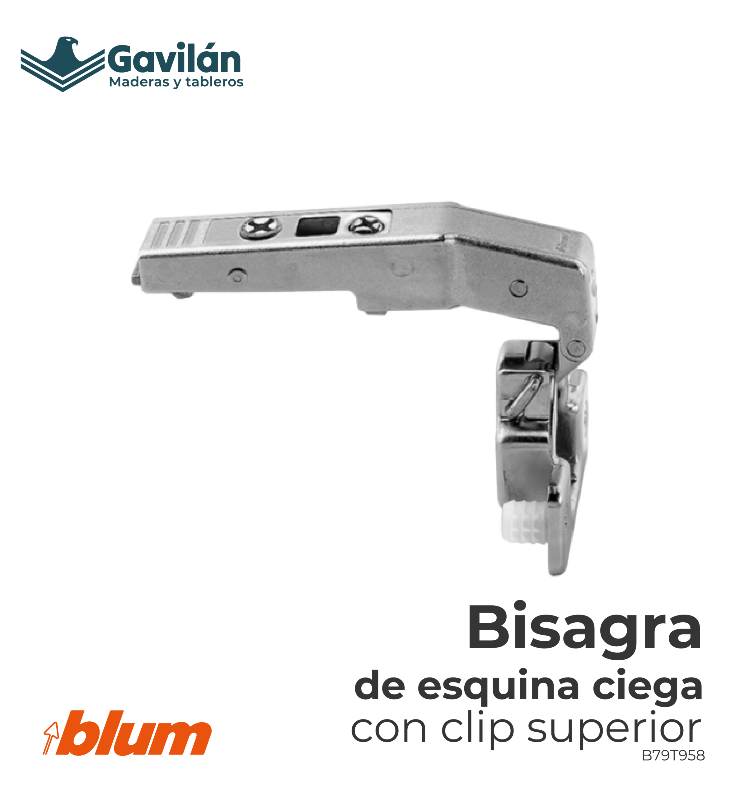B79T958 Bisagra de esquina ciega con clip superior B79T958 Bisagra de esquina ciega con clip superior