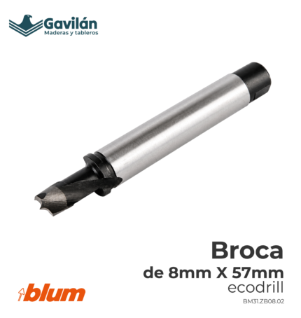 BM31.ZB08.02 Broca de 8mm x 57mm ecodril