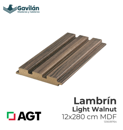 120039764 Lambrín Light Walnut 12x280 MDF