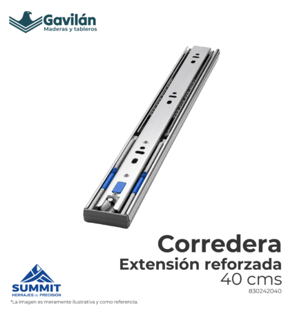 830242040 Corredera ext reforzada 40 cm